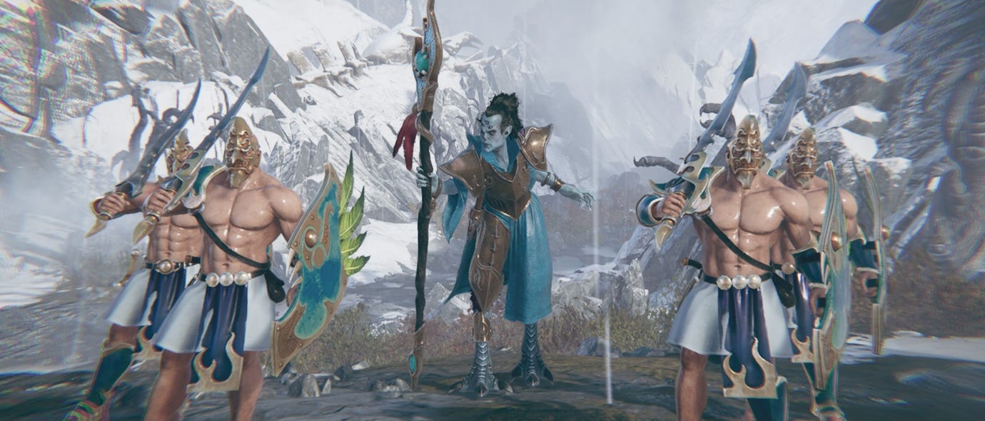 Tzeentch erscheint in Rückblenden in Warhammer Age Of Sigmar: Realms Of Ruin.